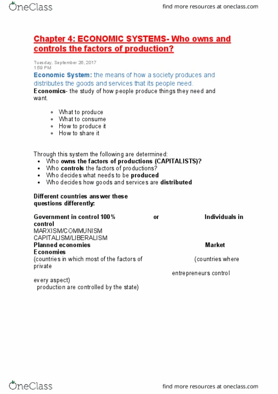 MGTA05H3 Chapter Notes - Chapter 4: Planned Economy, Communism In Russia, Progressive Tax thumbnail