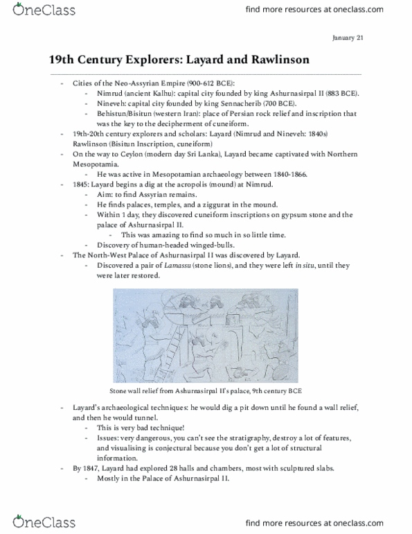 NEST 101 Lecture Notes - Lecture 8: Ashurnasirpal Ii, Nimrud, Behistun Inscription thumbnail