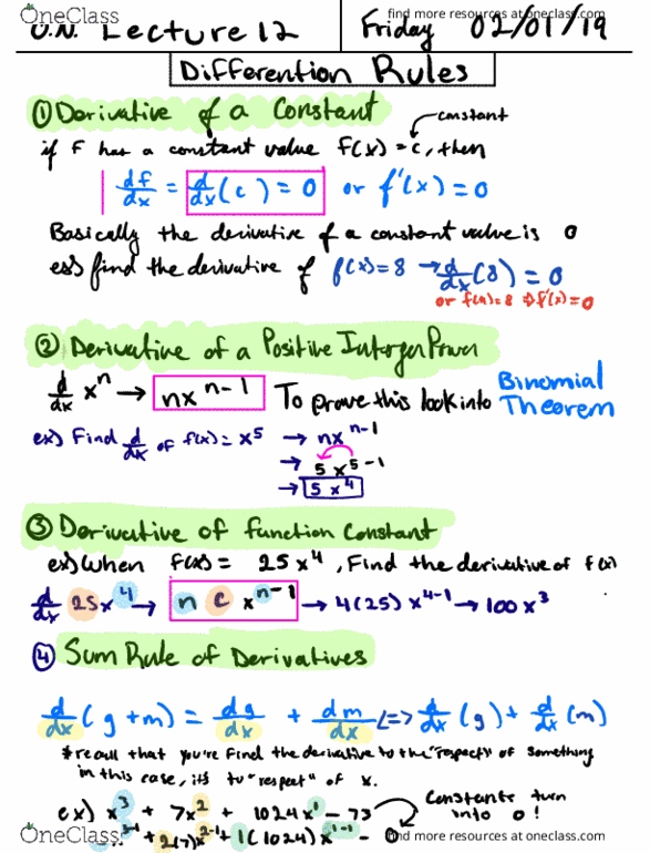 MAT 21A Lecture Notes - Lecture 12: Product Rule thumbnail