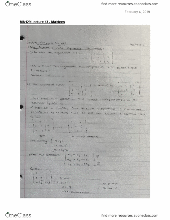 MA129 Lecture 13: Matrices - Adding, Subtracting, Multiplying cover image