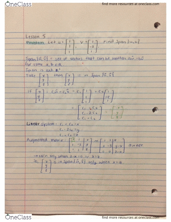 MATH 112 Lecture 5: Practise span, problems, matrix-vector product Ax, row-column rule cover image
