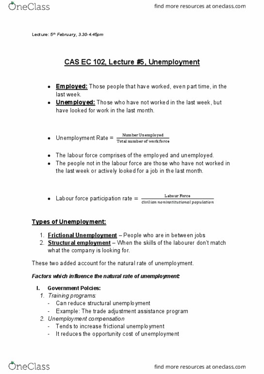 CAS EC 102 Lecture 5: Unemployment and Economic Growth cover image