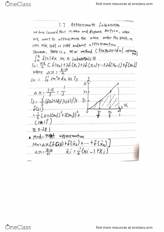 MATH 1132Q Lecture 3: Math 1132Q-030 Lecture 3 7.7 Approximate Integration cover image