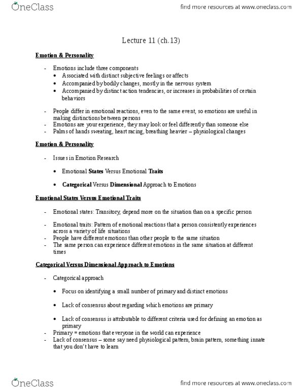 PSYC 2600 Lecture Notes - Lecture 11: Happy Planet Index, Hedonic Treadmill, Positive Illusions thumbnail