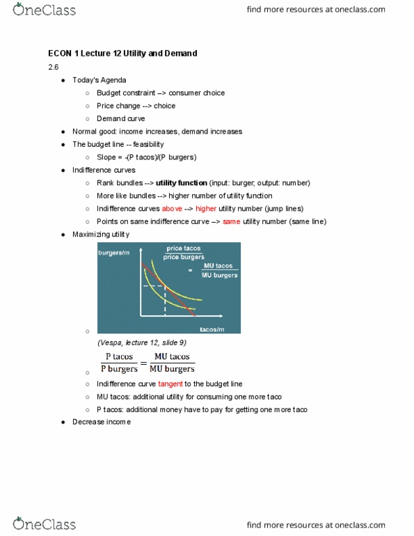ECON 1 Lecture 14: ECON 1-Lecture 14-Utility and Demand cover image