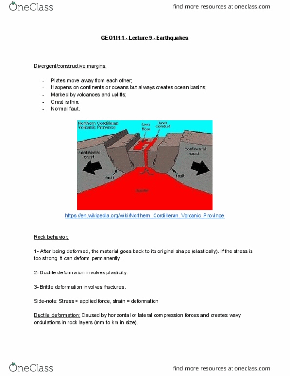 GEO 1111 Lecture Notes - Lecture 9: Epicenter, Seismometer cover image