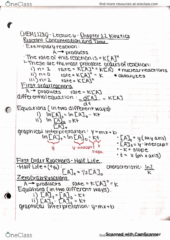 CHEM 1128Q Lecture 6: Chapter 12, Kinetics Part 2 cover image