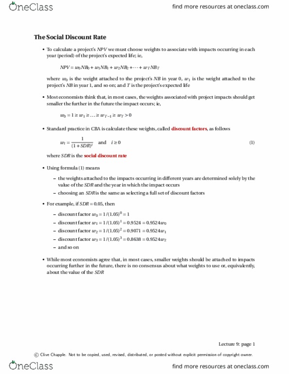 ECON 370 Lecture Notes - Lecture 9: Social Discount Rate, Discounting, 0 (Year) thumbnail