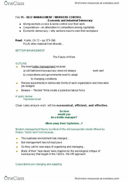 SOSC 1510 Lecture Notes - Lecture 21: Krahn People, Economic Democracy, Industrial Democracy thumbnail