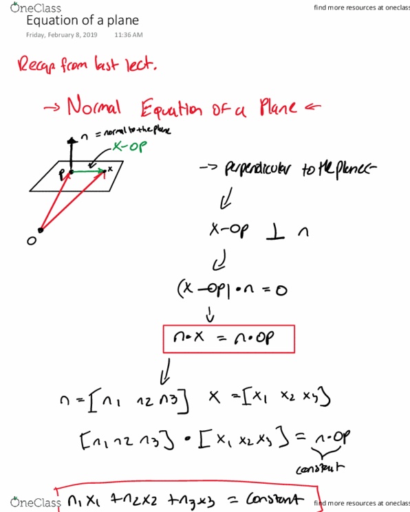 ENGM 1041 Lecture 13: Equation of a plane thumbnail