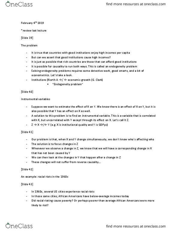 ECON 337 Lecture Notes - Lecture 8: Instrumental Variable, Yellow Fever, Ethnolinguistics thumbnail