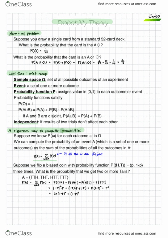 CSCI 3022 Lecture Notes - Lecture 5: Sample Space, Bit Array, Product Rule thumbnail