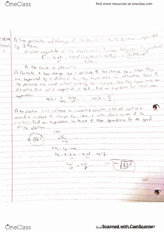 PHY 132 Chapter 1: PHY 132 Practice Problems- Electric Field (not textbook note) thumbnail