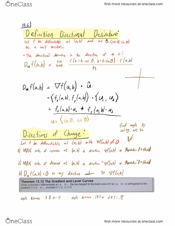 MATH 2173 Chapter Notes - Chapter 13: Directional Derivative, If And Only If, Fax thumbnail