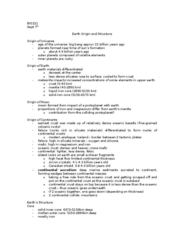 BIO211H5 Lecture Notes - Archean, Zircon, Asthenosphere thumbnail