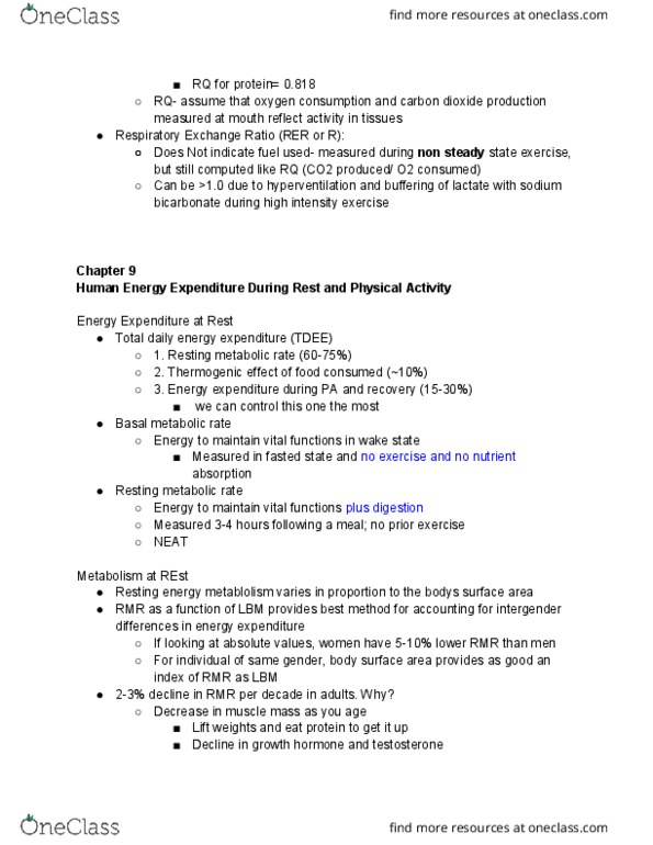 01:377:370 Lecture Notes - Lecture 6: Resting Metabolic Rate, Sodium Bicarbonate, Endurance Training thumbnail