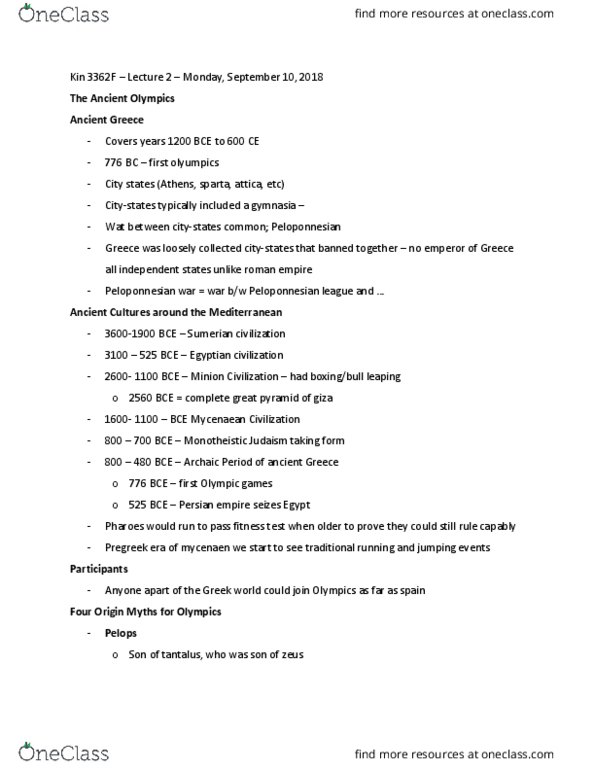 Kinesiology 3362F/G Lecture 1: Kin 3362F - Lecture 1 thumbnail