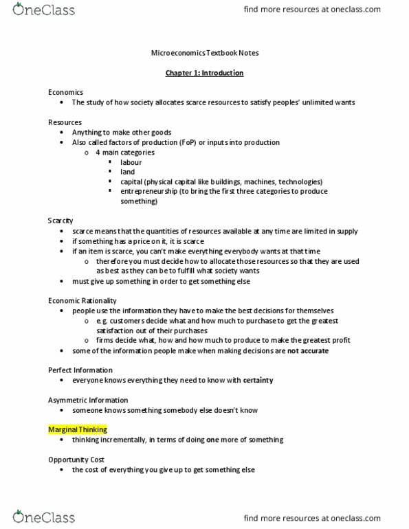 ECON 1B03 Chapter 1-3: ECON 1B03 Chapter 1-: Chapter 1-3 thumbnail