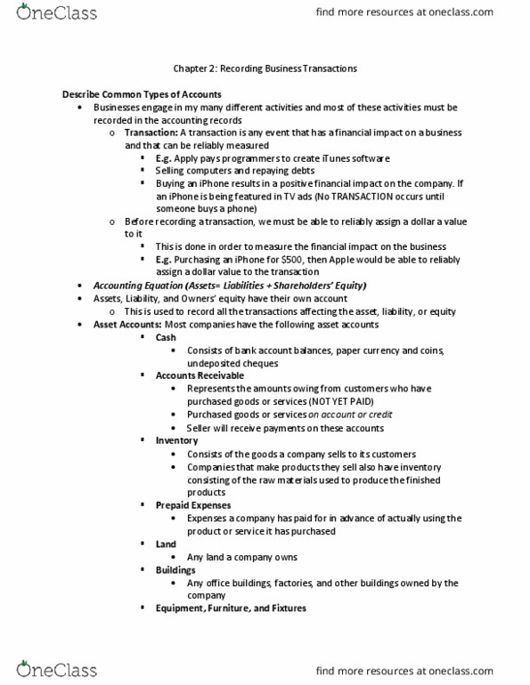 COMMERCE 1AA3 Lecture 2: Chapter-2-Textbook-Notes (1) thumbnail