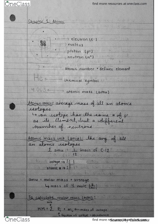 CHEM-1601 Lecture 1: Ch 1 Atoms thumbnail