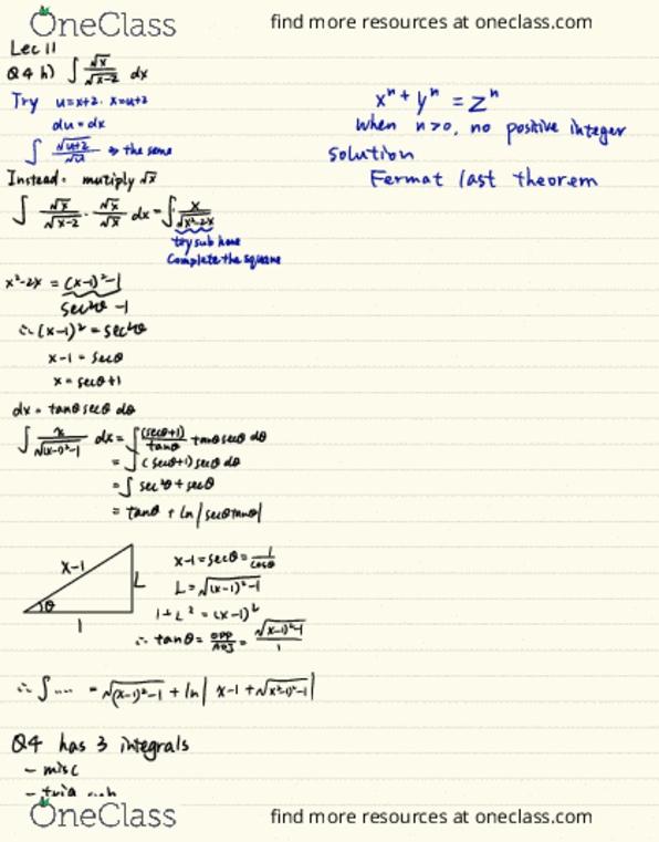 MATA36H3 Lecture Notes - Lecture 11: Deuterium, Thx, Partial Fraction Decomposition cover image