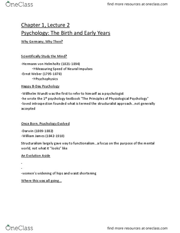 PSYA01H3 Lecture 2: Psychology Lecture 2 thumbnail