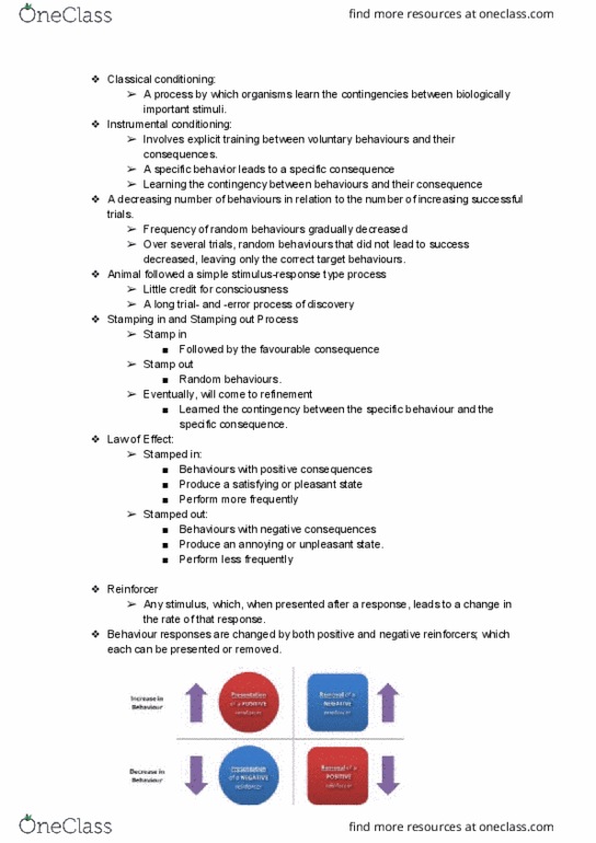 PSYCH 1F03 Lecture 5: Instrumental conditioning thumbnail