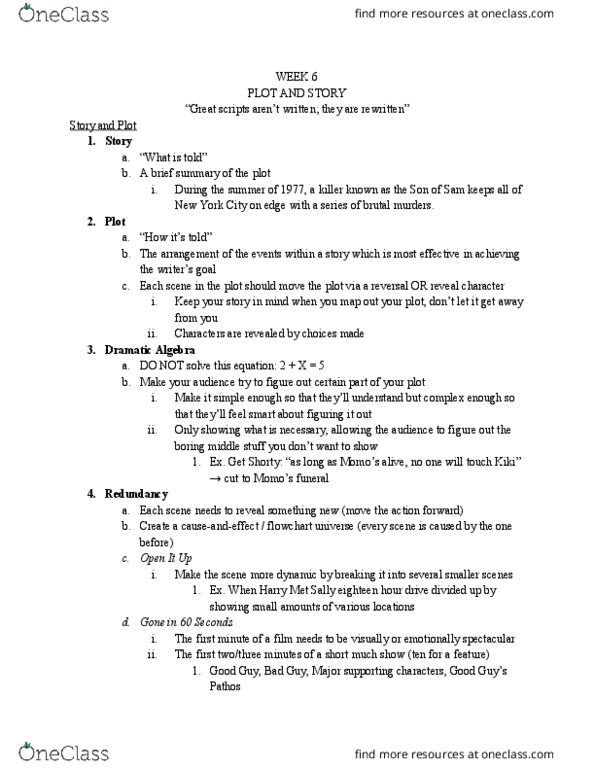 SCRP 280 Lecture Notes - Lecture 6: 60 Seconds, Flowchart, Pathos thumbnail