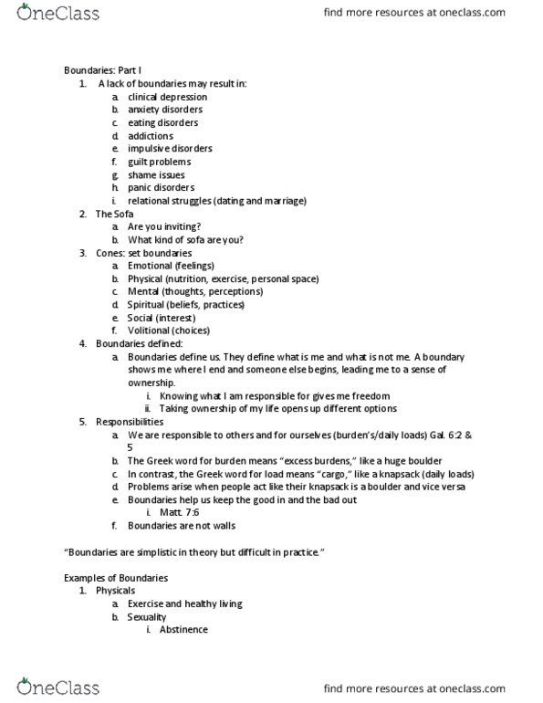 PSYC 150 Lecture Notes - Lecture 3: Major Depressive Disorder, Personal Boundaries, Omnipotence thumbnail