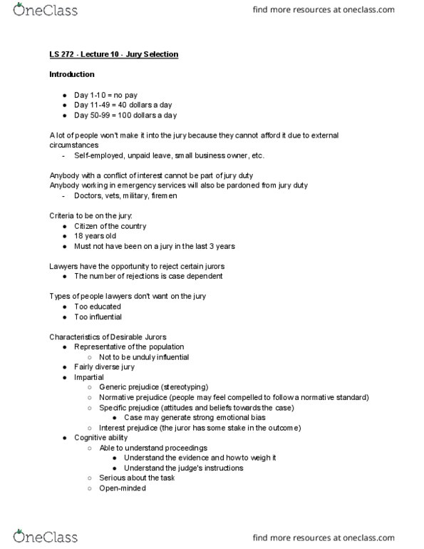 LS272 Lecture Notes - Lecture 10: Emotional Bias thumbnail