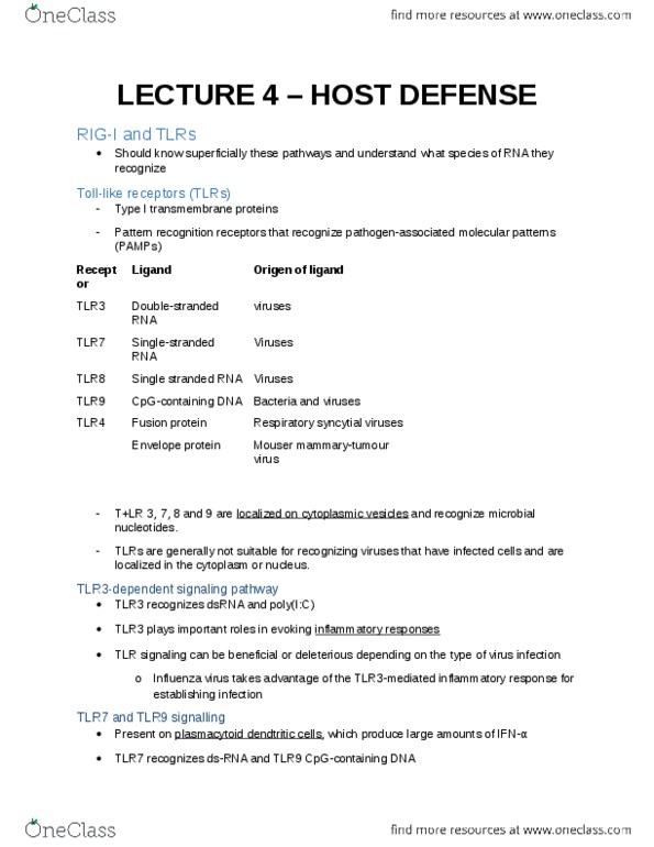 PATH 3610 Lecture Notes - Lecture 4: Rig-I, Myalgia, Ubiquitin thumbnail