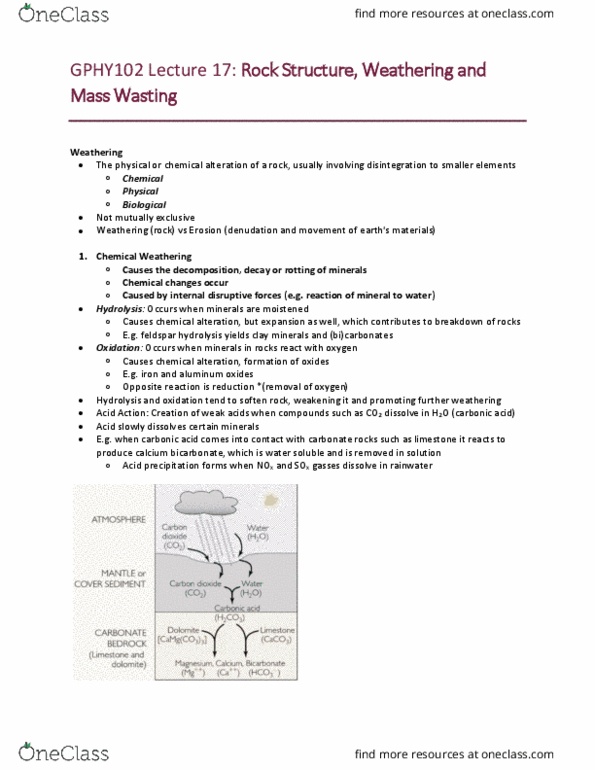 GPHY 102 Lecture 17: Rock Structures, Weathering and Mass Wasting cover image