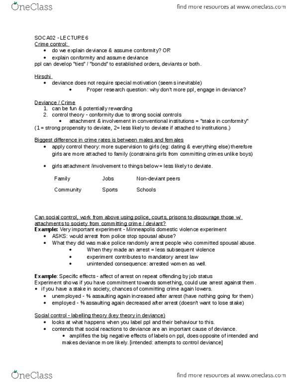 SOCA02H3 Lecture Notes - Lecture 6: Unintended Consequences, Sex Tourism, Ethnic Succession Theory thumbnail