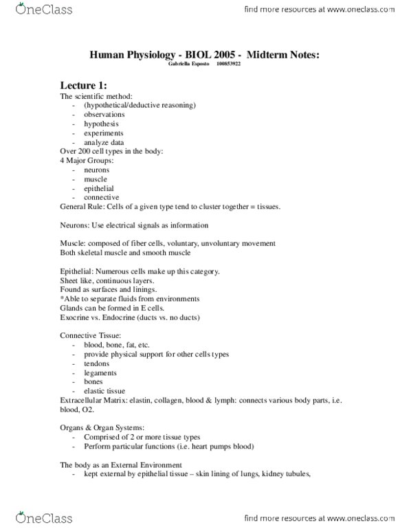BIOL 2005 Lecture Notes - Submandibular Gland, Antrum, Thymus thumbnail