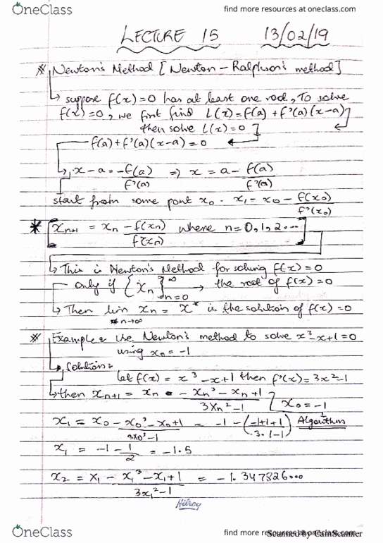 MATH 265 Lecture 15: Newton-Ralphson Method cover image
