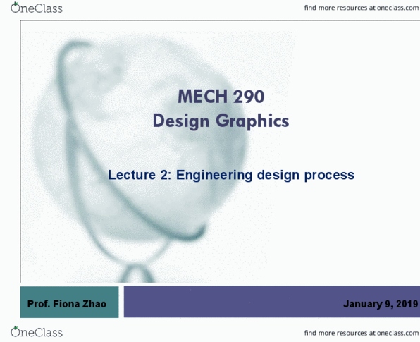 MECH 290 Lecture Notes - Lecture 2: Engineering Design Process, Destructive Testing, Machine Tool thumbnail