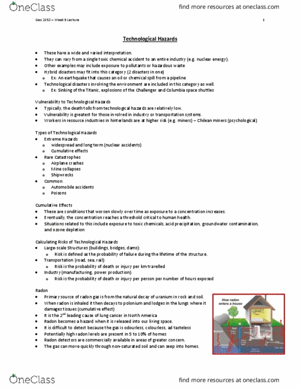 Geography 2152F/G Lecture Notes - Lecture 9: Radon, Ozone Depletion, Polonium thumbnail