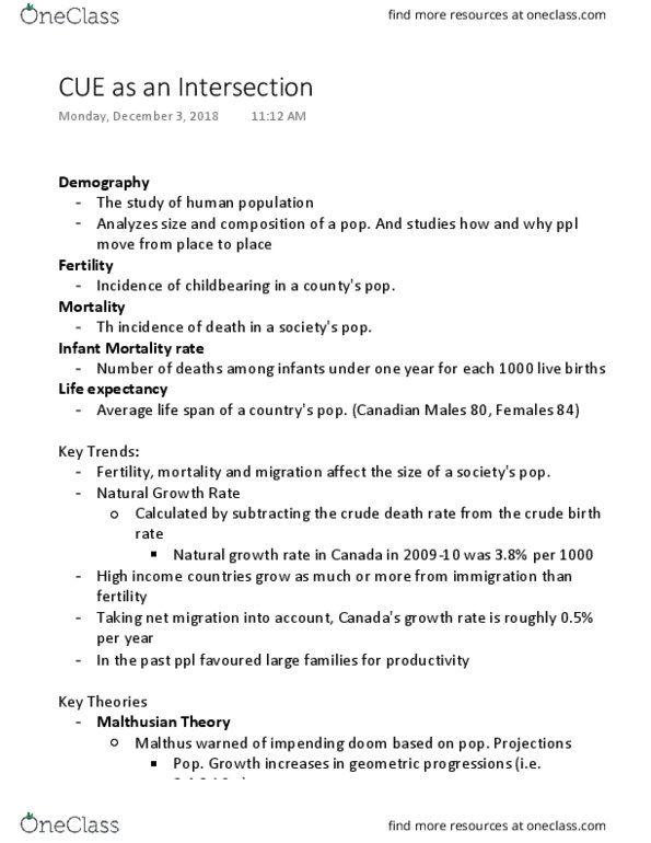 SOC 101 Lecture Notes - Lecture 23: Mortality Rate, Canadian Natural Resources, Suncor Energy thumbnail