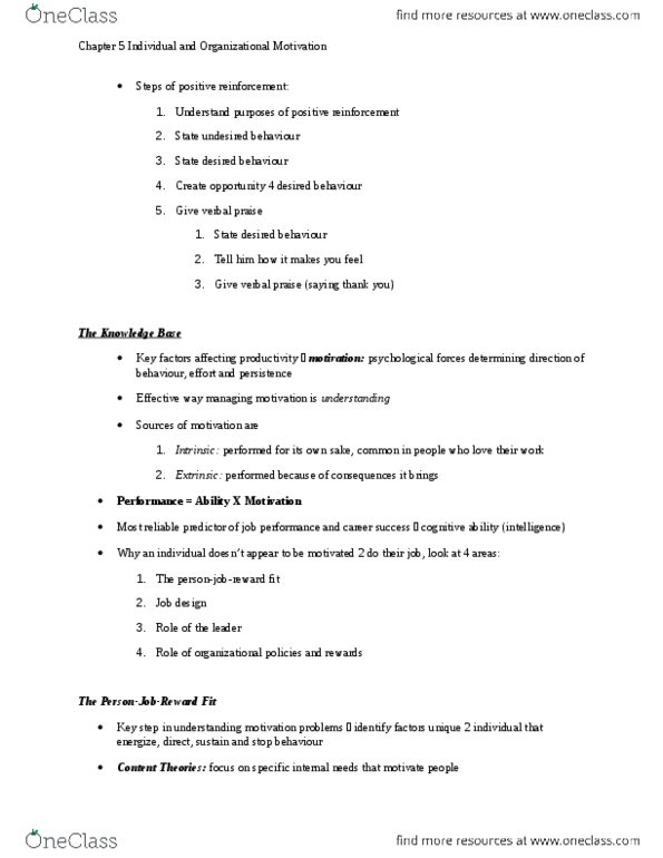 BUSI 2101 Chapter Notes - Chapter 5: Job Design, Job Performance, Job Satisfaction thumbnail