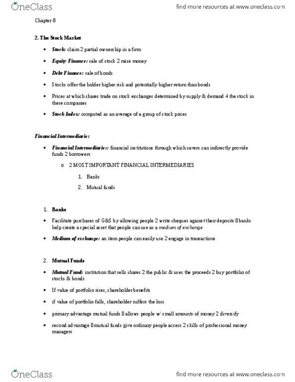 ECON 1000 Chapter Notes - Chapter 8: Interest Rate, Autarky, Loanable Funds thumbnail