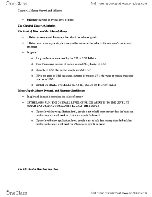 ECON 1000 Chapter Notes - Chapter 11: Fallacy, Nominal Interest Rate, Money Creation thumbnail