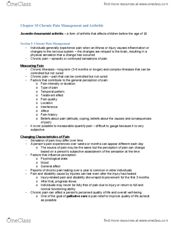 Psychology 2036A/B Chapter Notes - Chapter 10: Juvenile Idiopathic Arthritis, Ibuprofen, Bone Fracture thumbnail