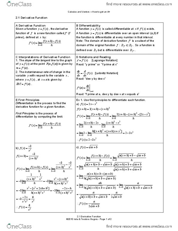 MAT 1320 Lecture Notes - Vulgate, Constant Function, Classification Of Discontinuities thumbnail