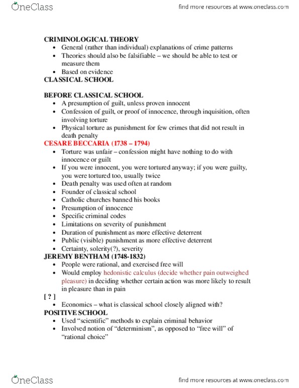 CRIM 101 Lecture Notes - Lecture 4: Determinism thumbnail