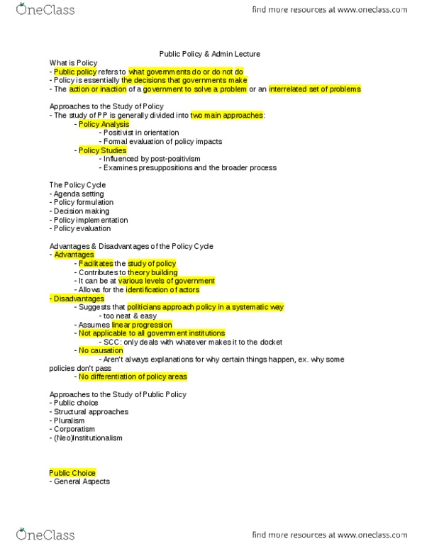 POLS 3670 Lecture Notes - Barter, Participatory Democracy, Crystallization thumbnail