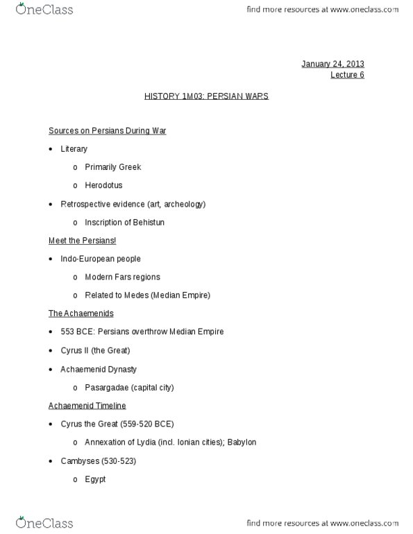 HIST 2100 Lecture Notes - Pasargadae, Strategos, Perioeci thumbnail
