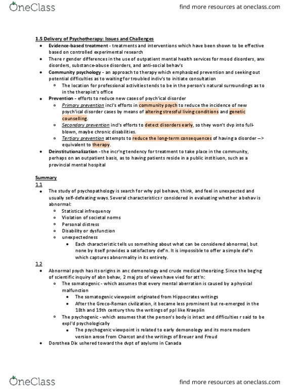 PSYB32H3 Chapter Notes - Chapter 1.5: Dorothea Dix, Genetic Counseling, Community Psychology thumbnail