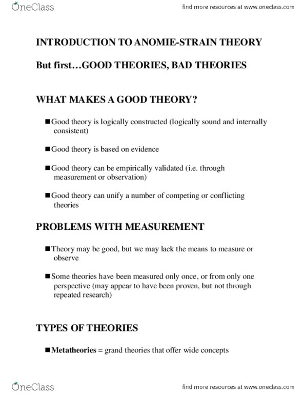 CRIM 104 Lecture Notes - Lecture 2: Class Conflict, Big Bang thumbnail