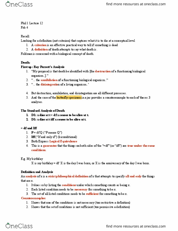 PHIL 1 Lecture Notes - Lecture 12: Logical Biconditional, If And Only If, Suspended Animation thumbnail