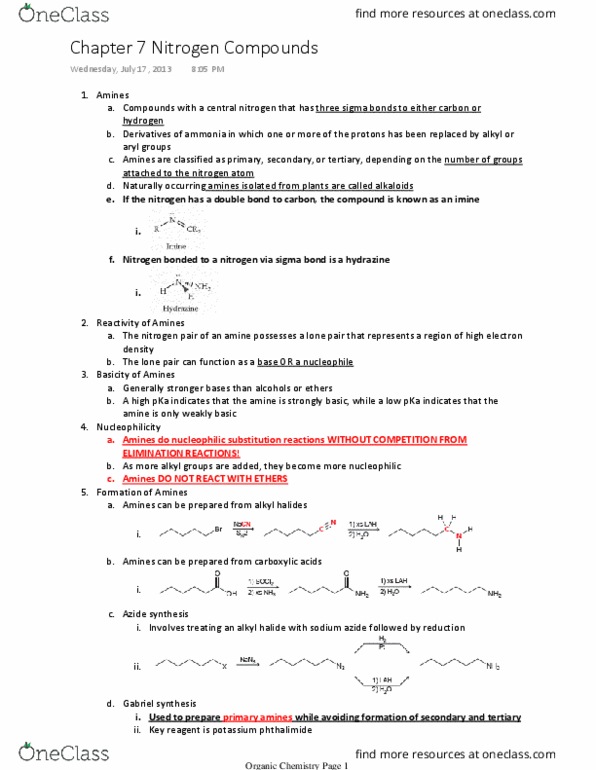 CHM 2210 Chapter Notes - Chapter 7: Chief Operating Officer, Aldehyde, Nitrosonium thumbnail